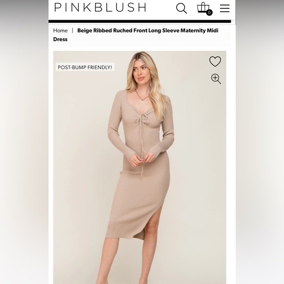 *NWT* Pinkblush knit midi dress (maternity or post-bump friendly) - Picture 2 of 9